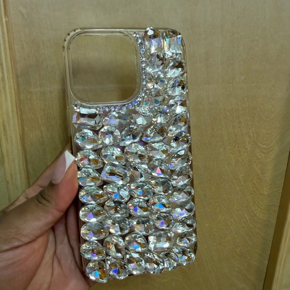 iPhone 15 PRO MAX Crystal Clear Rhinestone Phone Case Bling - Picture 3 of 8